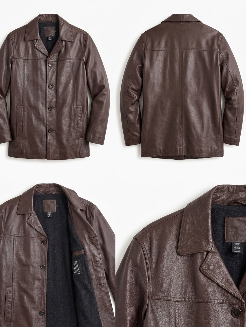 🤎 Vintage J.CREW Chocolate Brown Heavyweight Leather Jacket 🤎